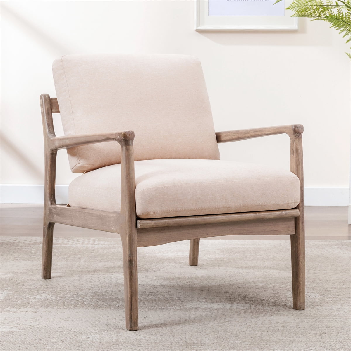 Modern Farmhouse Accent Chair, Armchair, Mid Century Lounge Chair, Easy ...
