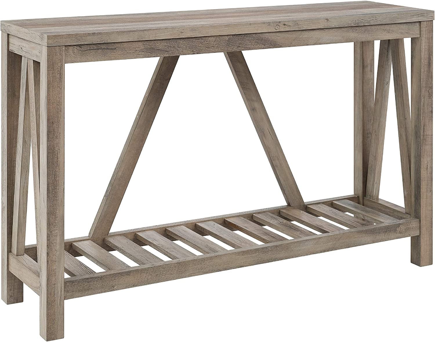 Modern Farmhouse Accent Entryway Table Entry Table Living Room End Table, 52 Inch, Grey Wash