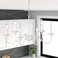 thumbnail image 1 of Modern Farmhouse Chandelier Classic Candle Hanging Pendant Ceiling Light Fixtures 6-Light White Chandelier Industrial Iron Chandelier Light Fixture, 1 of 7