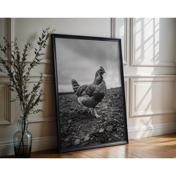 Modern Farmhouse Chicken Wall Art Farm Animal Print Rustic Kitchen Decor