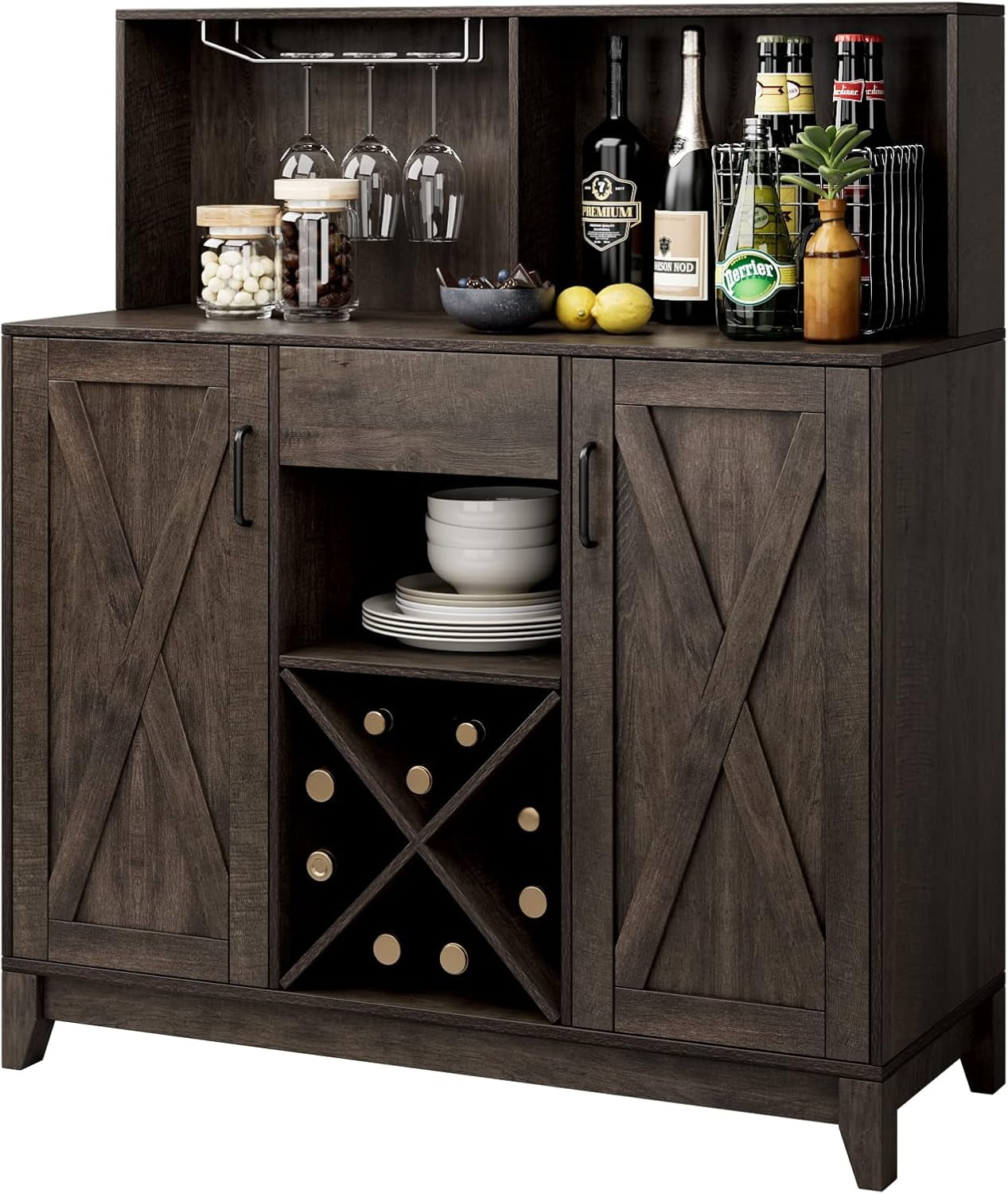 Modern Farmhouse Coffee Bar Barn Doors Wine Liquor Bar