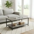 thumbnail image 1 of Modern Farmhouse Coffee Table with Storage - 2-Tier Living Room Table, 1 of 7