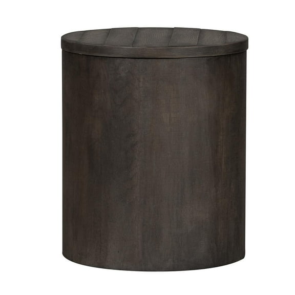 Modern Farmhouse Dark Gray Drum End Table