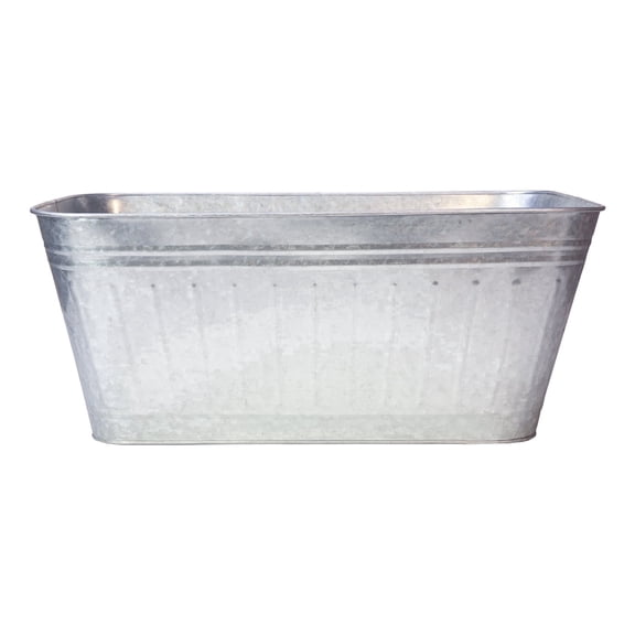Panacea 16 in x 24 in x 10 in Silver Steel Planter Boxes with Drainage Holes, 2 Count