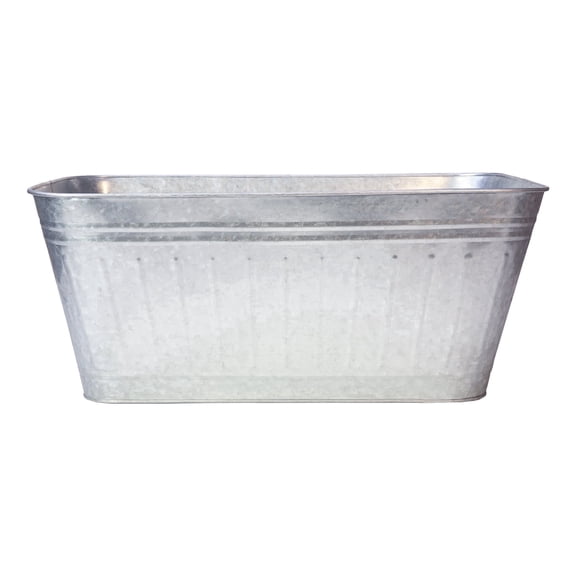 Panacea 16 in x 24 in x 10 in Silver Steel Planter Boxes with Drainage Holes, 4 Count