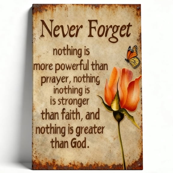 Modern Farmhouse Inspirational Religious Quote Never Forget Faith Matte Finish Gallery Wrapped Canvas Wall Art Home Decoration Decor Living Room Office Bedroom 8*12inch(20*30cm)