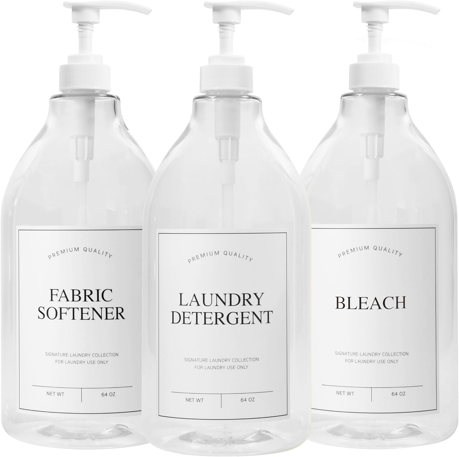 Modern Farmhouse Liquid Laundry Detergent Bleach and Fabric Softener Dispenser for Laundry Room