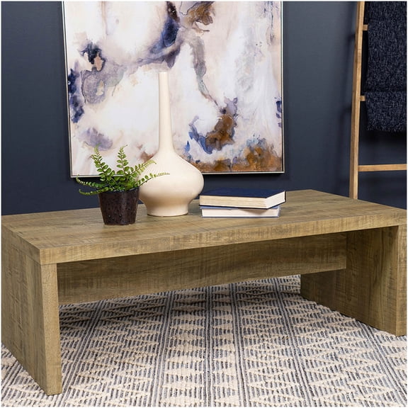 Modern Farmhouse Mango Wood Rectangular Coffee Table for Living Room