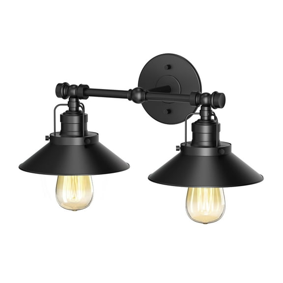 Gatco 1722 Modern Farmhouse Metal Double Sconce, Matte Black