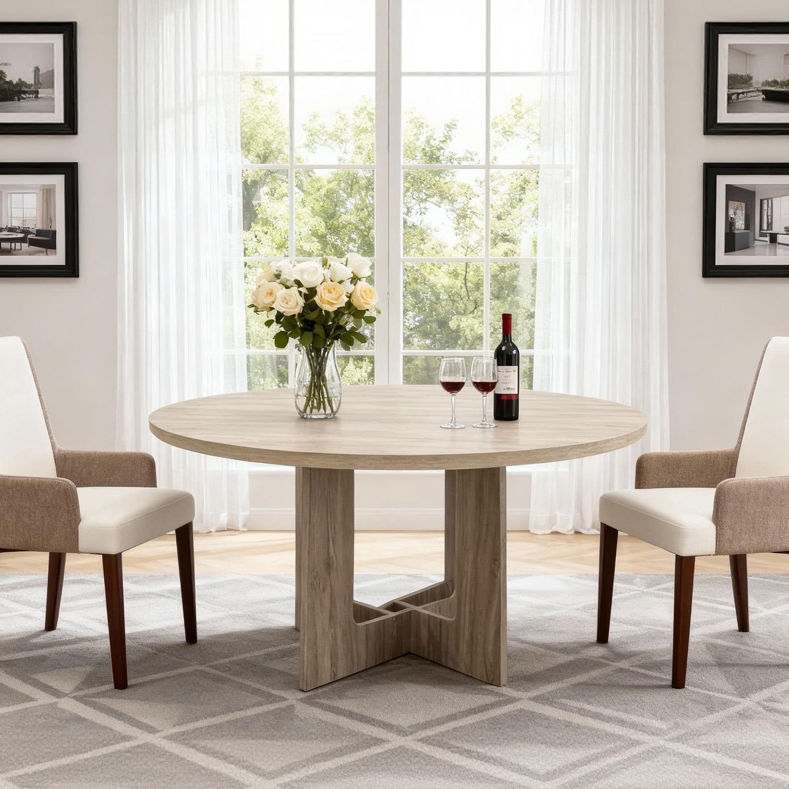 Modern Farmhouse Round Dining Table for 4, 43