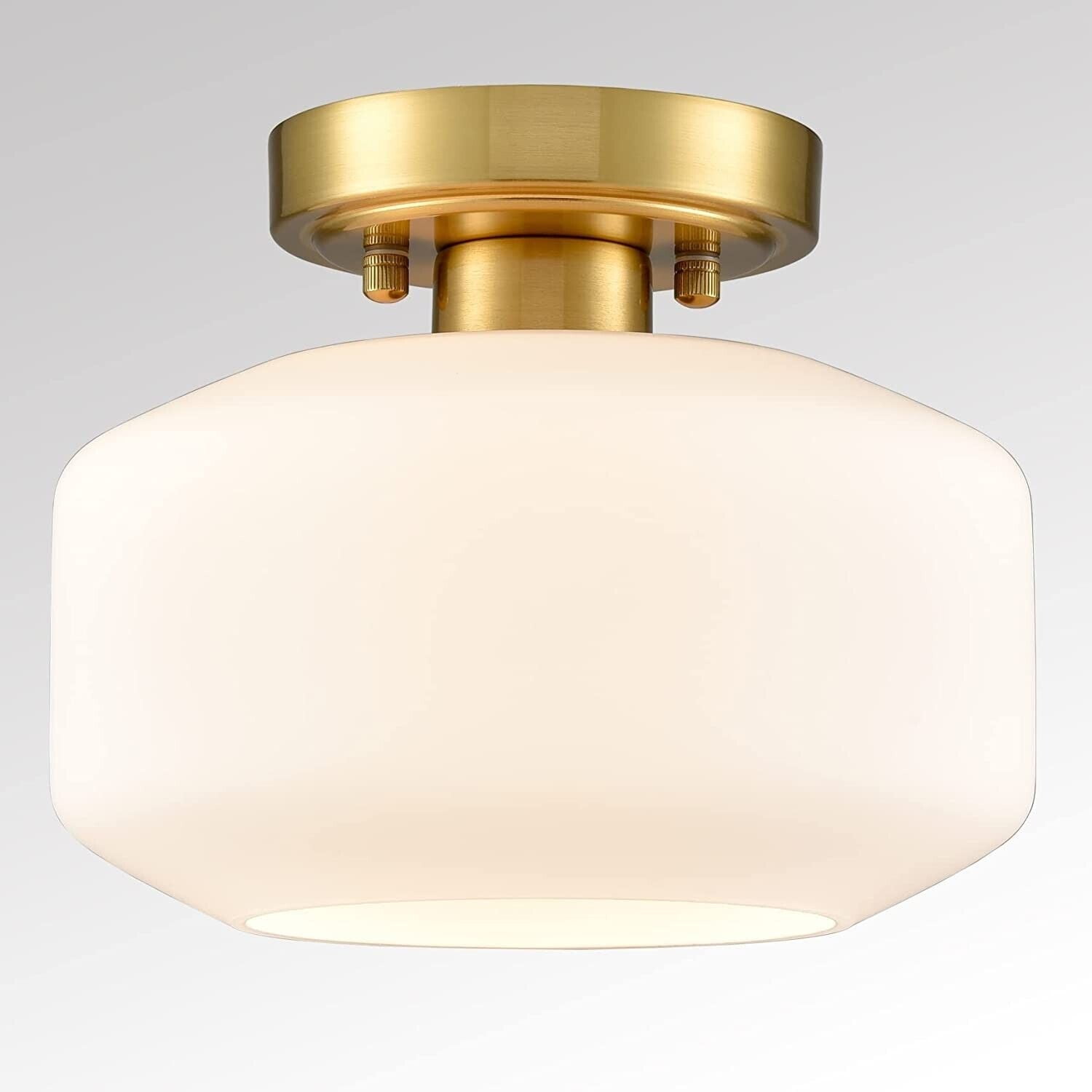 Modern Farmhouse Semi Flush Mount Ceiling Light Gold Hallway Light Fixture