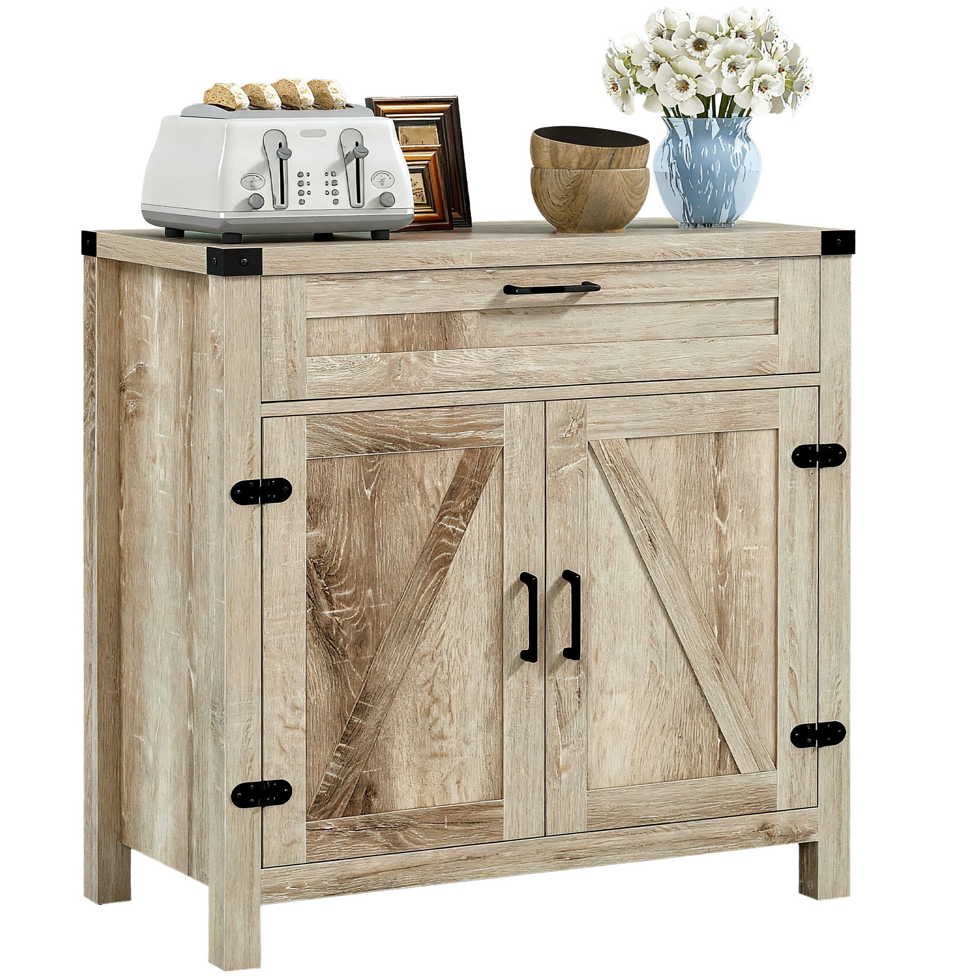 Modern Farmhouse Sideboard with Storage, Buffet Cabinet with 2 Barn ...