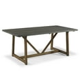 thumbnail image 1 of Modern Farmhouse Solid Wood V-Frame Trestle Dining Table - Grey/ Brown, 1 of 5