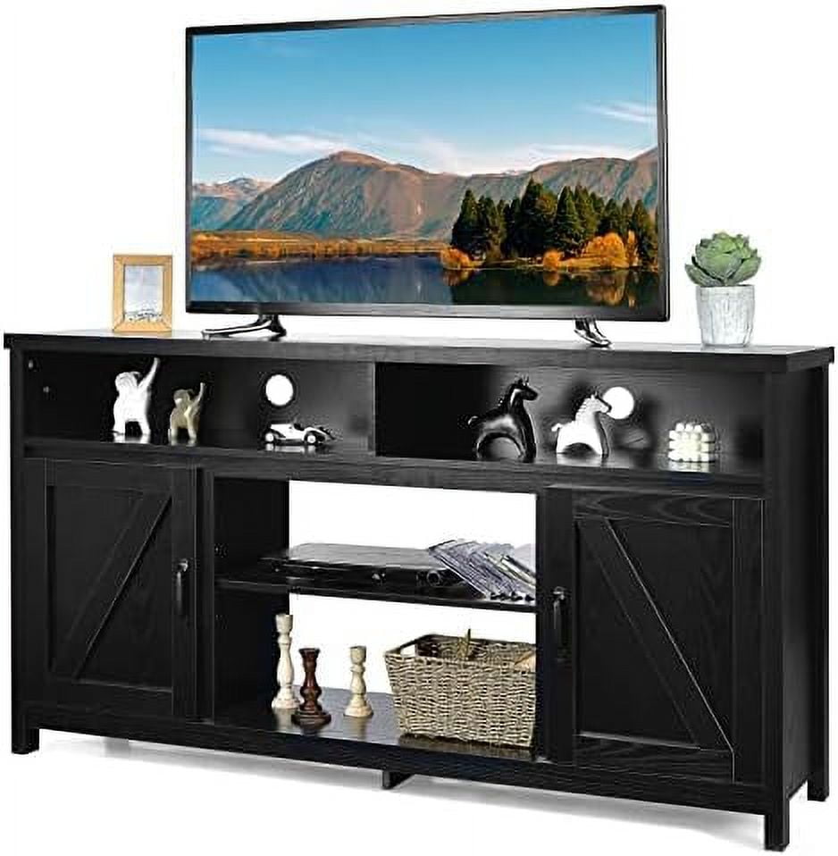 Modern Farmhouse TV Stand with Double Barn Doors 59 inch TV for