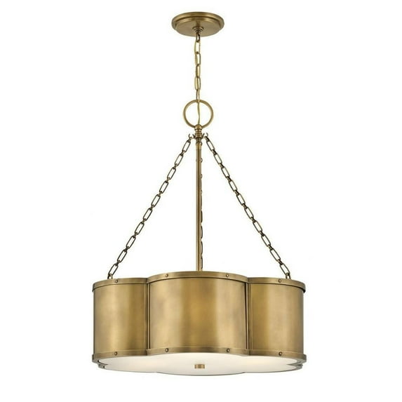 Modern Farmhouse Three Light Chandelier-Heritage Brass Finish Bailey Street Home 81-Bel-4442160