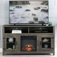 Modern Farmhouse Tv Stand With Electric Fireplace, Fit Up To 65" Flat