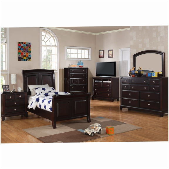 Modern Farmhouse Twin Bed Frame, Wood Platform Bed with Headboard for Small Spaces