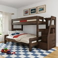 thumbnail image 1 of Modern Farmhouse Twin XL Over Queen Bunk Bed With Staircase, 1 of 7