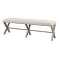 thumbnail image 1 of Modern Farmhouse Wood Bench Dining Bench Kitchen Table Seating Brown, 1 of 7