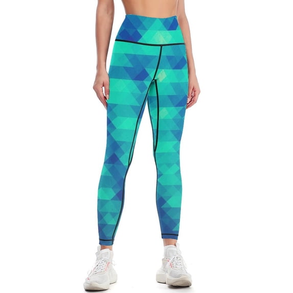 Modern Fashion Abstract Color Pattern in Blue / Green Leggings Legging sexy woman Women's tights Womens Leggings