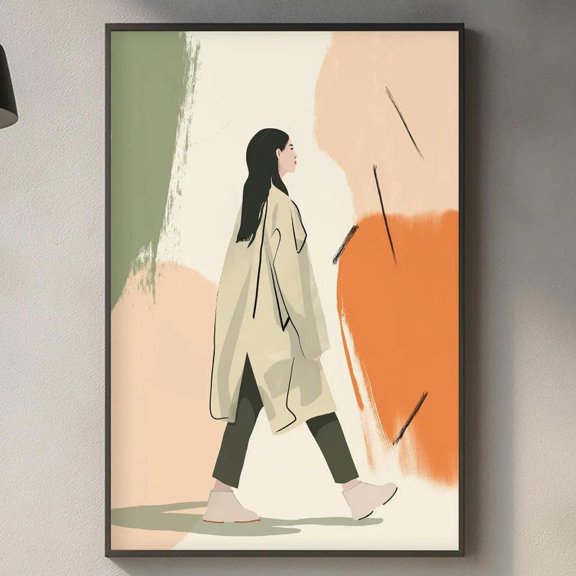Modern Fashion Illustration Stylish Woman Minimalist Editorial Chic Outfit Contemporary Graphic Poster Unframed Paper Print