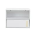 thumbnail image 1 of Modern Fashion Nightstand, 2 Piece Wall Mounted, Minimalist Bedroom Organizer, White, 1 of 8