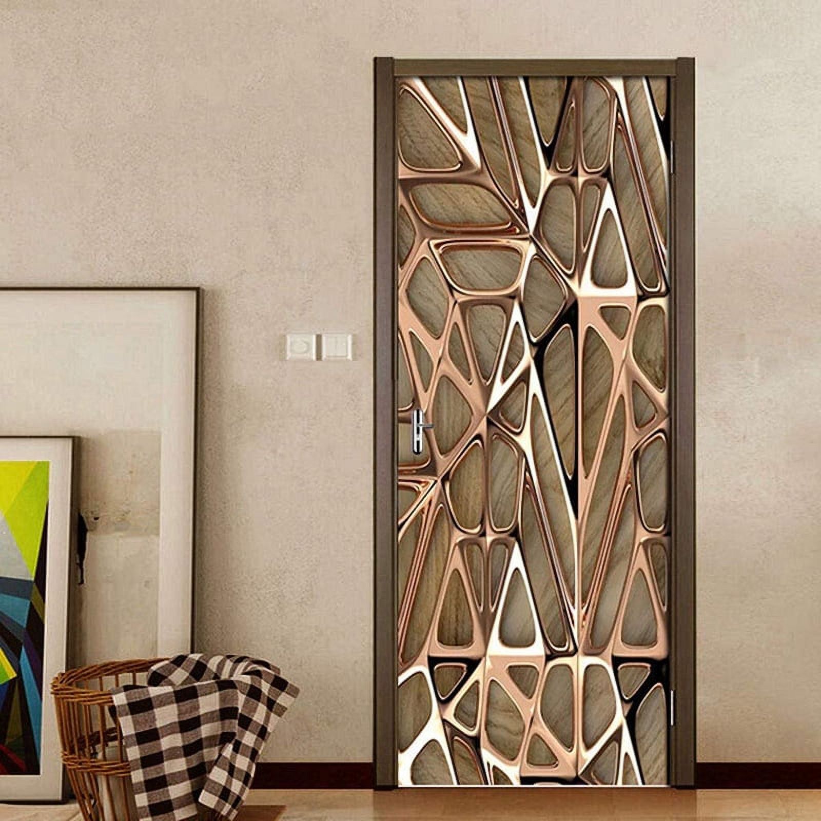 Modern Fashion White Pearl Door Stickers Self Adhesive 3D Abstract Line ...