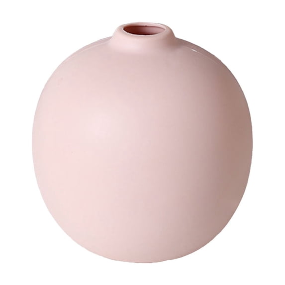 Modern Faux Ceramic Round Vase Planter, Lightweight Shatterproof Plastic Centerpiece for Tabletop, Shelf, Bathroom, or Office Decor, Versatile Mini Decorative Planter