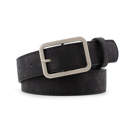 Modern Faux Leather Belt For Women Silver Tone Closure Adjustable Strap For Any Occasion