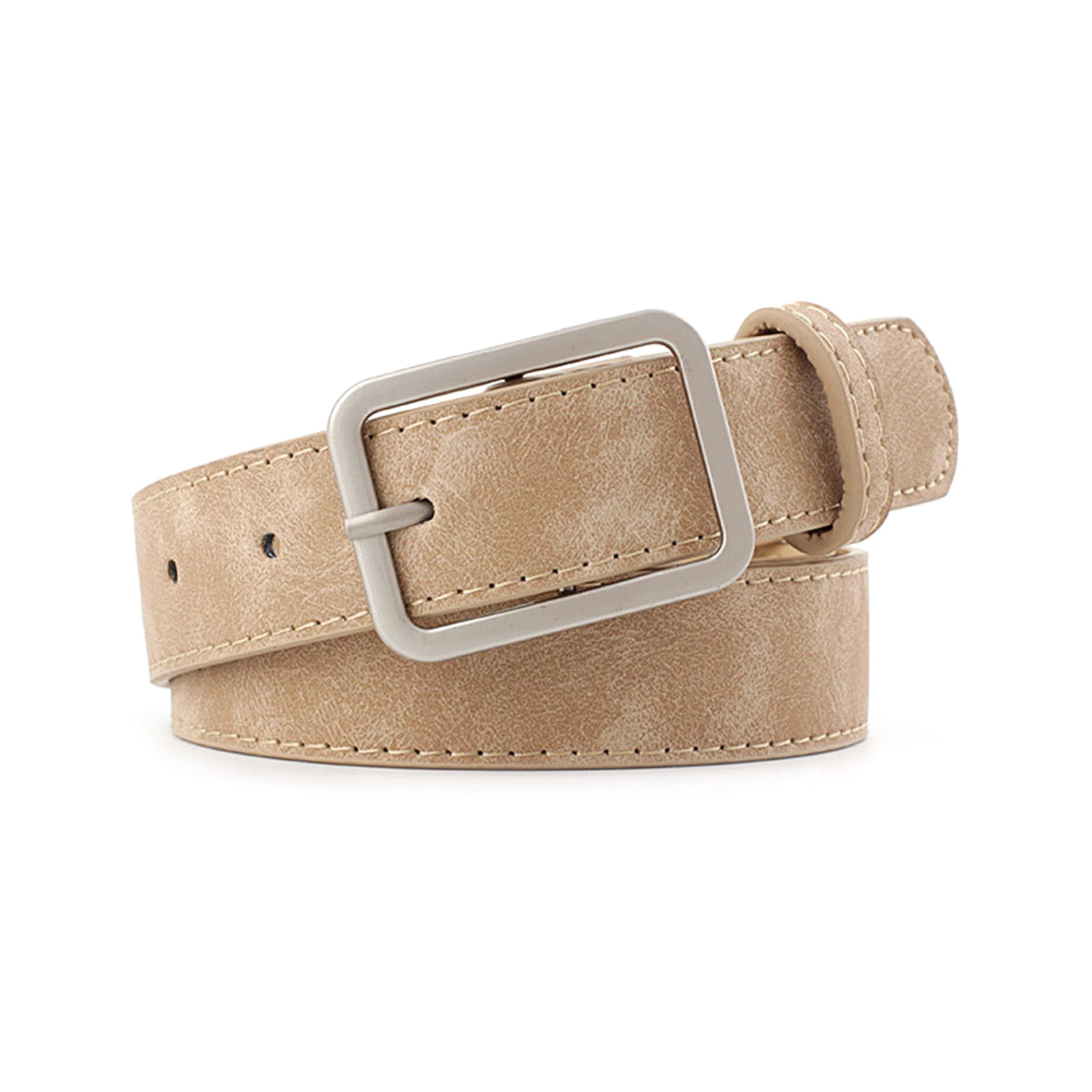 Modern Faux Leather Belt For Women Silver Tone Closure  display picture 3