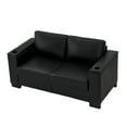 thumbnail image 1 of Modern Faux Leather Loveseat, 2 Seats Upholstered Couch With Cup Holders and Storage For Living Room Office Apartment, 1 of 11