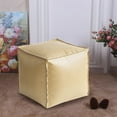 thumbnail image 1 of Modern Faux Leather Ottoman Pouf Cover, Footrest Cushion, Moroccan Design Style, Storage Ottoman, Decorative Footstool, Pouf Cover, No Filler, Durable Leather Material, Living Room Footstool, 1 of 9