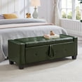 thumbnail image 1 of Modern Faux Leather Storage Bench, Flip Top Button Tufted Ottoman For Living Room Bedroom Entryway, 1 of 13