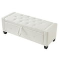 thumbnail image 1 of Modern Faux Leather Storage Bench, Flip Top Button Tufted Ottoman For Living Room Bedroom Entryway, 1 of 13