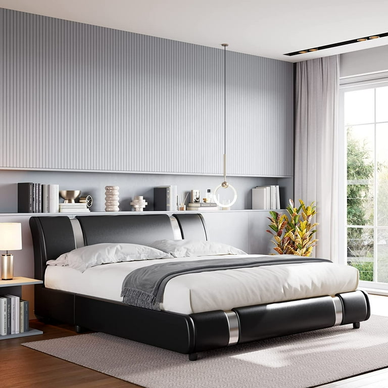 Bed frame with sales mirror headboard