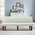 thumbnail image 1 of Modern Faux Suede Futon Sofa Bed,70" Convertible Sleeper Sofa Bed with 3 Adjustable Backrest Angles,Futon Couch Loveseat for Small Place,Beige, 1 of 5
