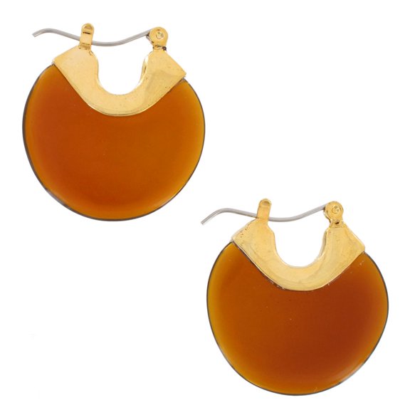 Modern Faux Tortoise Lucite Marbled Pierced Earrings Ladies Adult Female Women