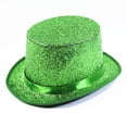 thumbnail image 1 of Modern Fedora Top Hat Victorian Age Blingbling Short Brim Top Hat Flickering Glitter Magician Hat for Holiday Stage, 1 of 8