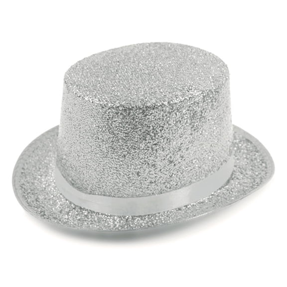 Modern Fedora Top Hat Victorian Age Blingbling Short Brim Top Hat Flickering Glitter Magician Hat for Holiday Stage