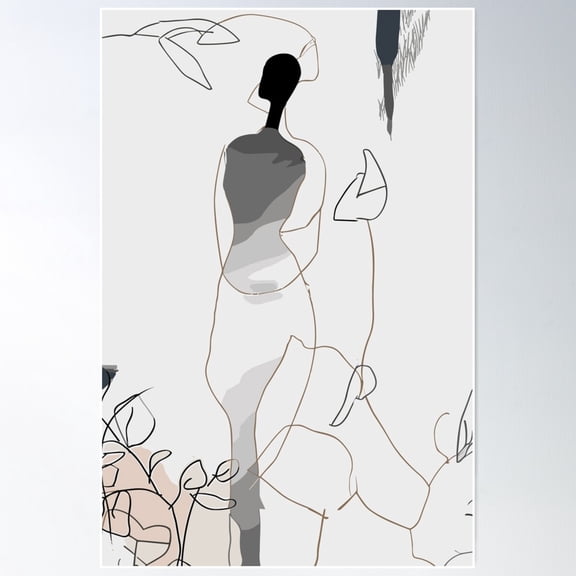 Modern Femine Wall Art Minimalist One Line Poster Wall Art, Modern Wall Decor For Living Room Bedroom, 24x36 UNFRAMED