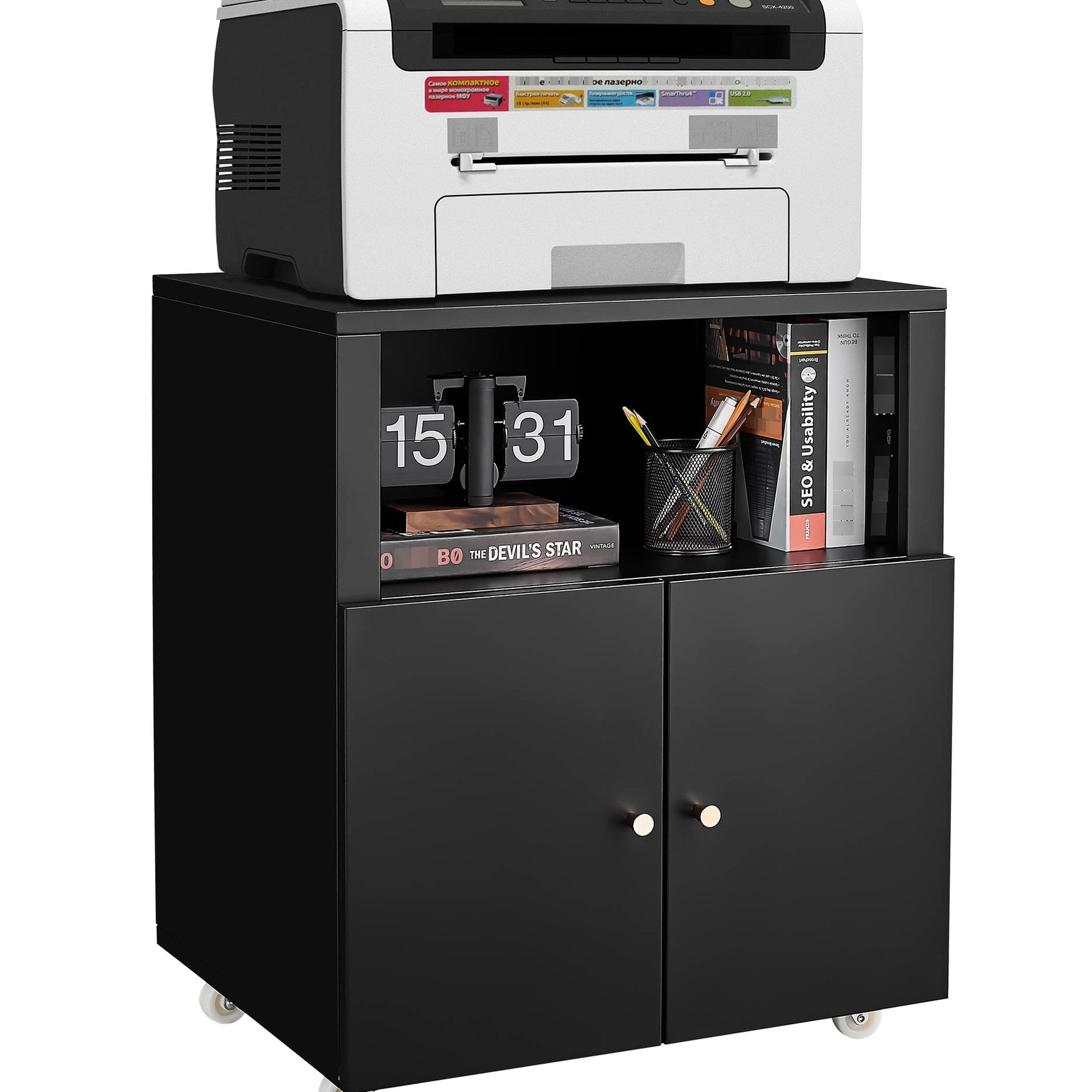 Modern File Cabinet with Unique Grid Design / Office Interior / Chic ...