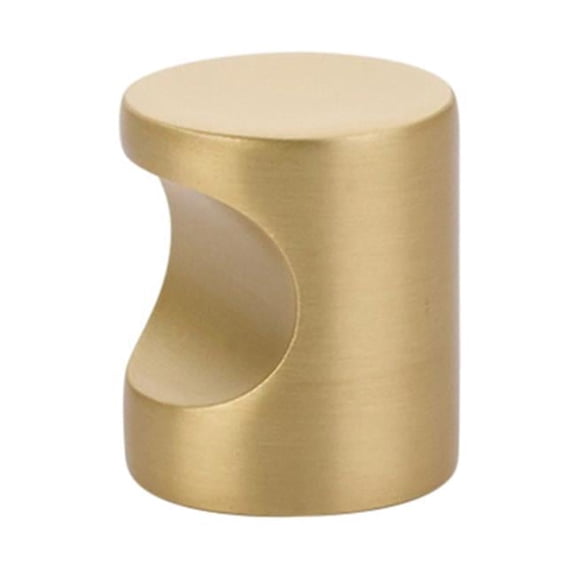 Modern Finger Cabinet Pull, Satin Brass - Small