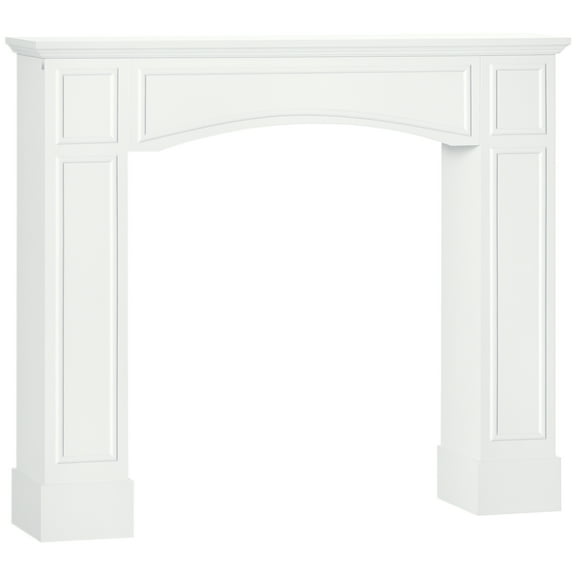 Modern Fireplace Mantel, Surround Mantels for Fireplace with Decorative Pattern Interior Width 29" White
