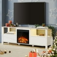 Modern Fireplace TV Stand for 75 inch TV, Entertainment Center with