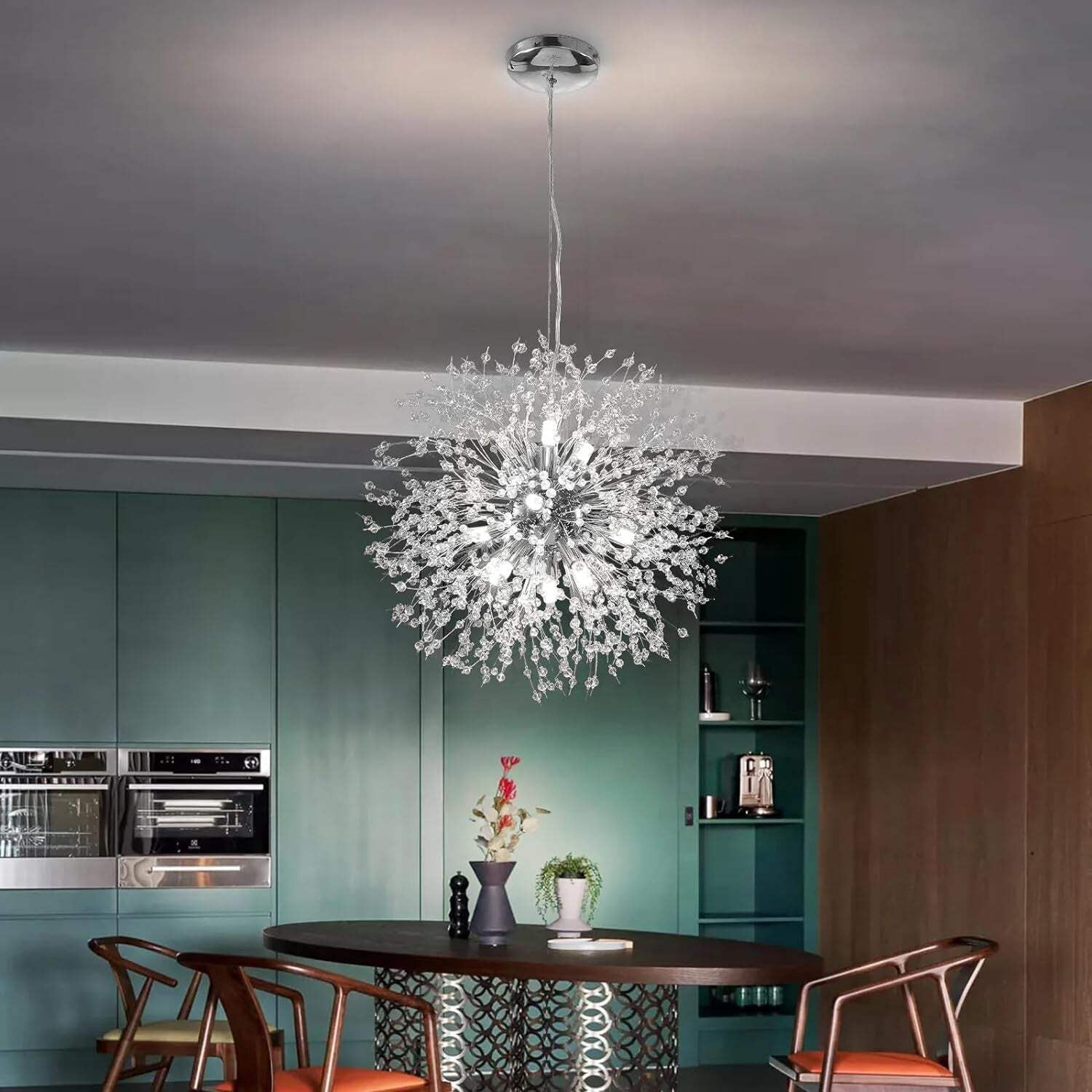 Modern Firework Chrome Crystal Chandeliers, Sputnik Dandelion ...