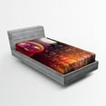 thumbnail image 1 of Ambesonne Modern Fitted Sheet, Urban City Night Skyline, Twin Size, Multicolor, 1 of 2