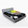 thumbnail image 1 of Ambesonne Colorful Fitted Sheet, Black White Cityscape, Queen Size, Multicolor, 1 of 2