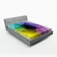 thumbnail image 1 of Ambesonne Digital Fitted Sheet, Triangles Color Shades, Queen Size, Multicolor, 1 of 2