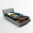 thumbnail image 1 of Modern Fitted Sheet, Futuristic Comics Super Heros Like Robot in a Spacesuit with OK Words Artwork Print, Soft Decorative Fabric Bedding, Twin Size, Multicolor, by Ambesonne, 1 of 2