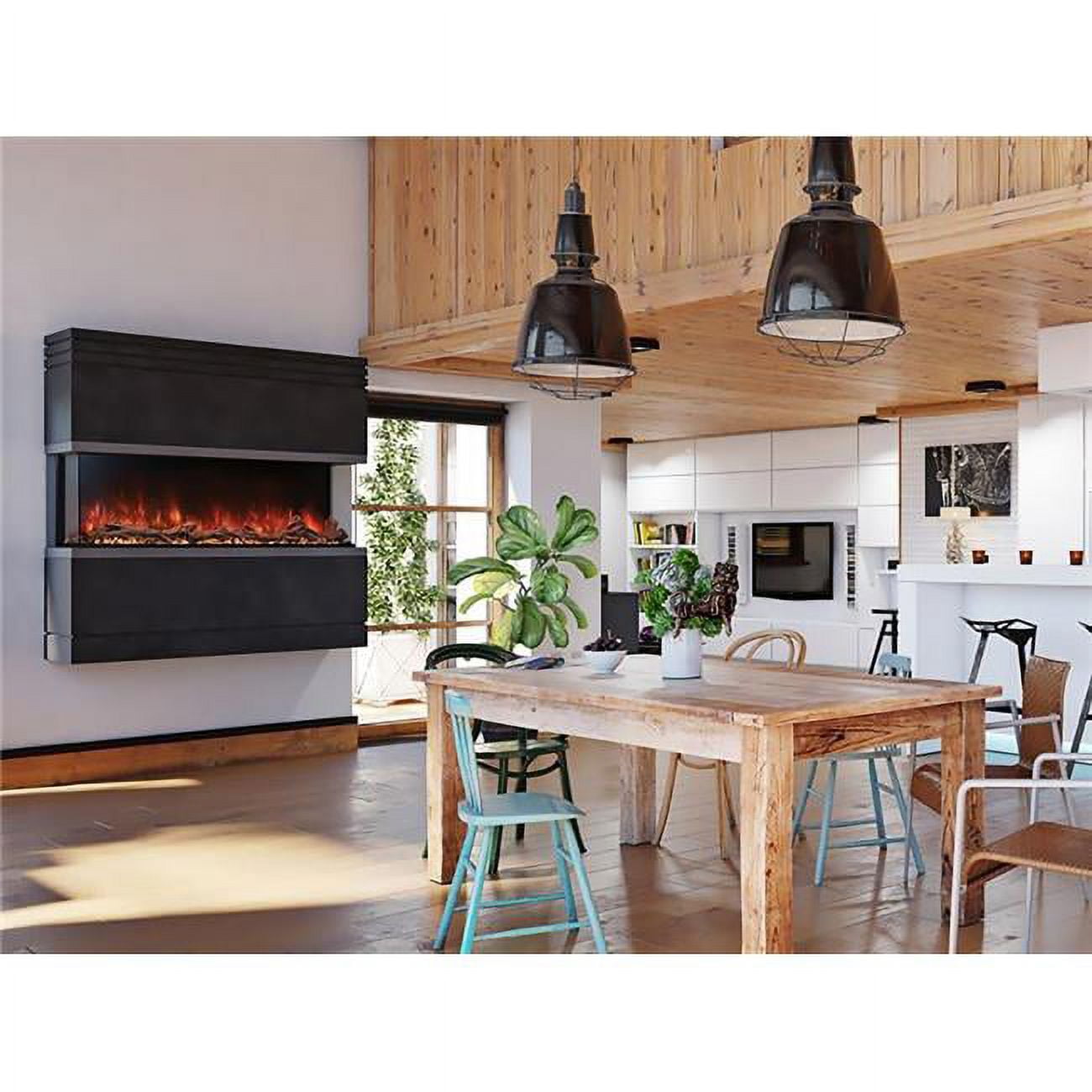 Modern Flames LPM-8016 80 x 16 in. Viewing 11.5 in. Deep Landscape Pro Multi-Sided View Built-In Electric Fireplace